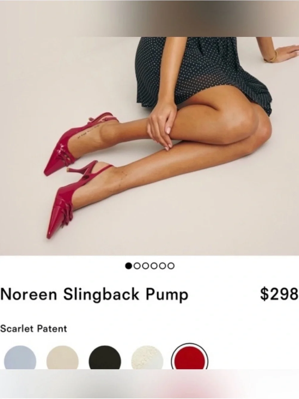 Reformation Red Noreen Slingback Pump heels